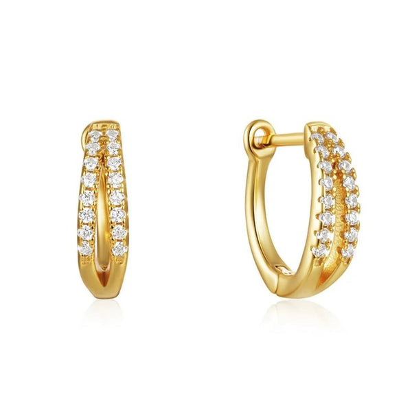 Aura Crystal Hoops Earrings