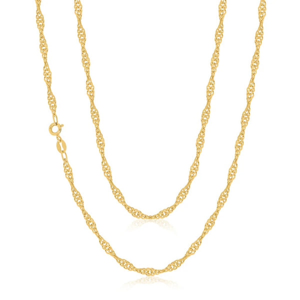 Roundie 	Singapore Chain Gold- 45cm + 5cm