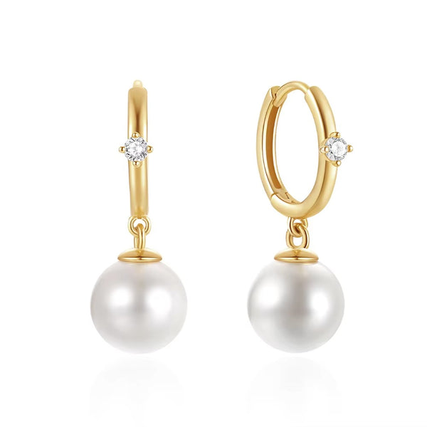 Bliss Pearl Hoops Earrings