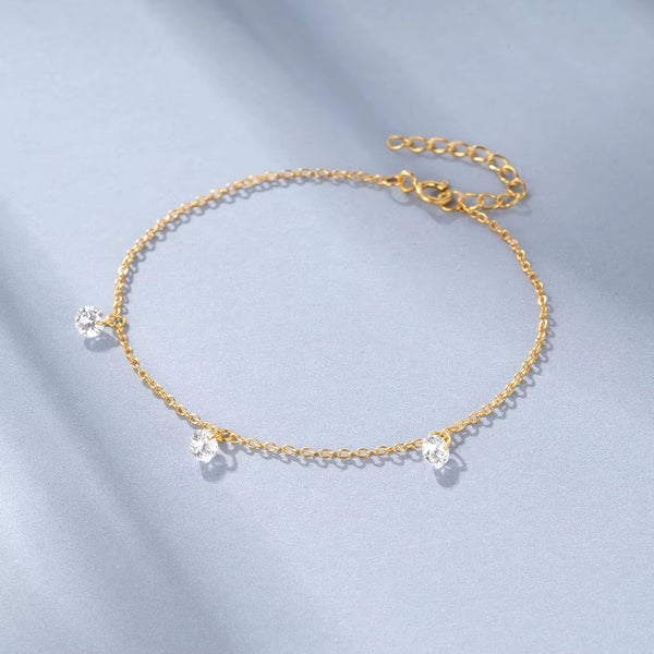 Parker Three Crystal Charms Bracelet