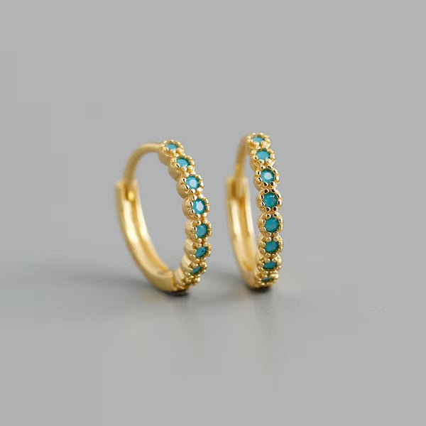 Asheville Turquoise Stone Hoops