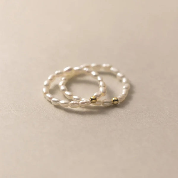 Odessa Rice Pearls Stretch Ring