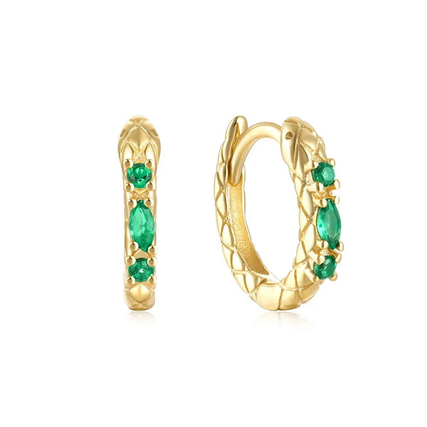 Luxe Emerald Green Hoops Earrings