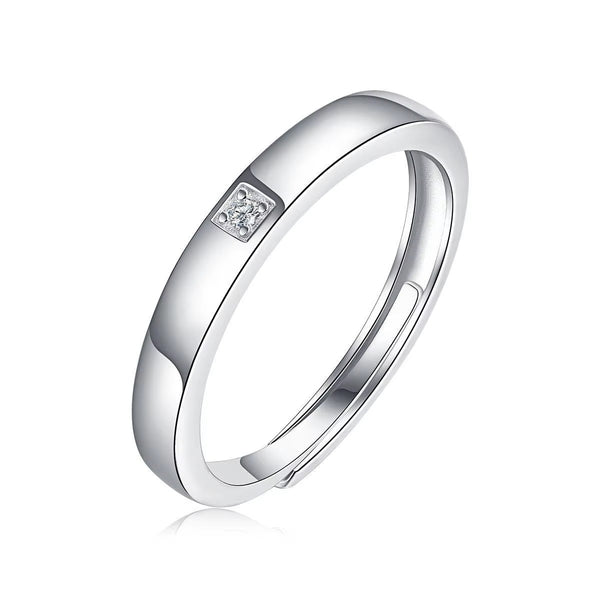 Princeton Bezel Solitaire Adjustable Silver  Ring