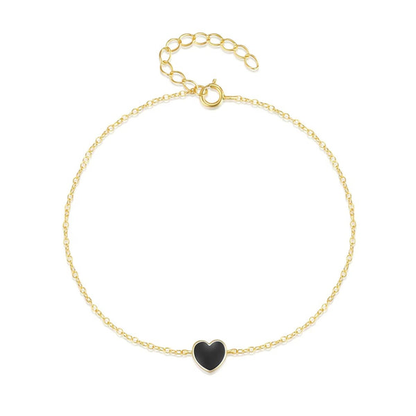 Clouds Black Love Heart Bracelet