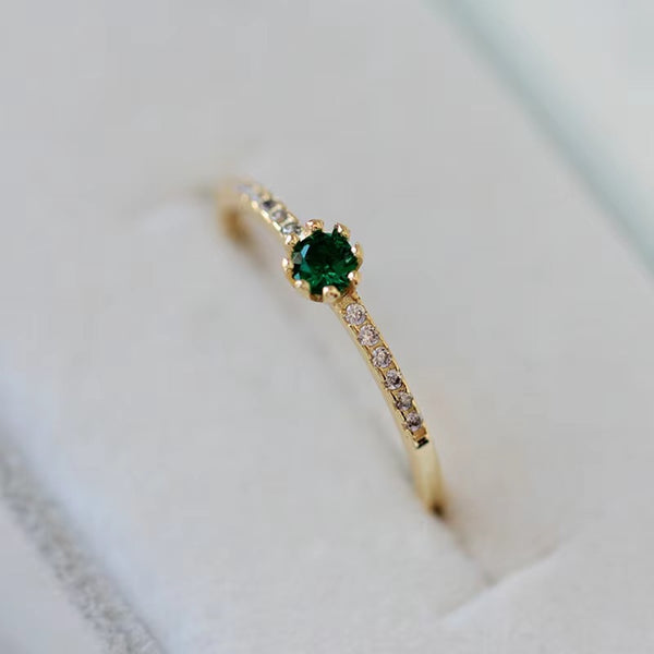 Caddie Emerald Green Resizable Ring