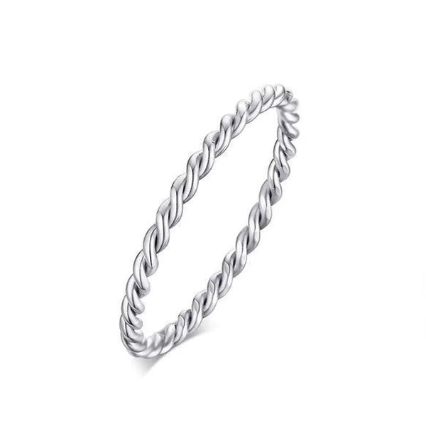 Plano Twisted Silver Ring