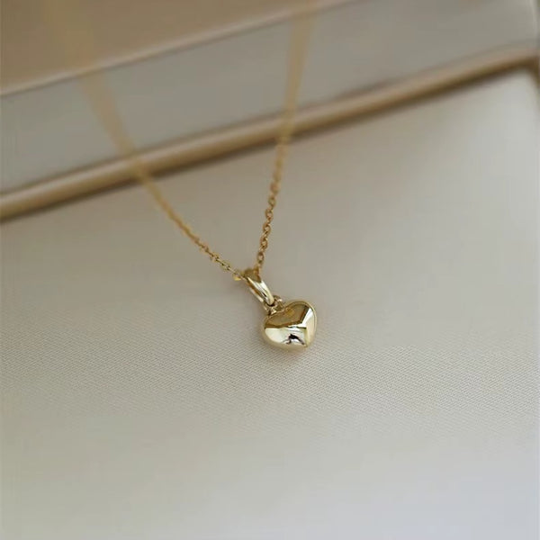 Geneva	Puffed Heart Pendant Necklace