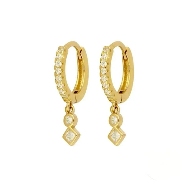 Tess Crystal Hoops Earrings