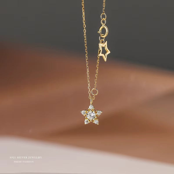 Forest Double Star Crystal Pendant	Necklace