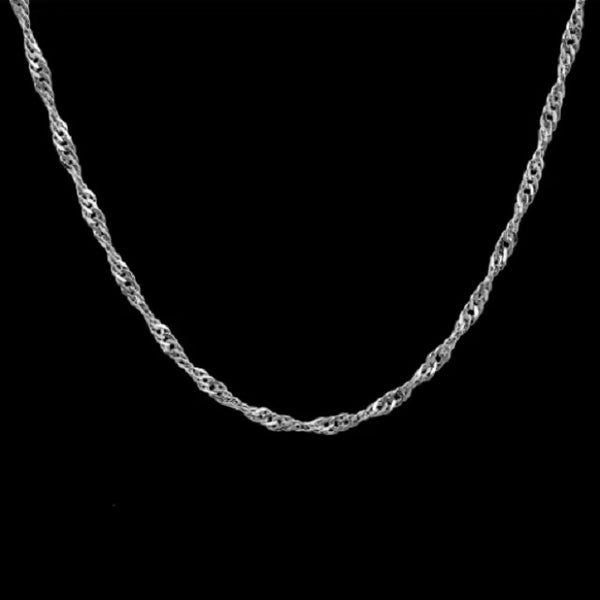 Roundie 	Singapore Chain Silver- 45cm + 5cm