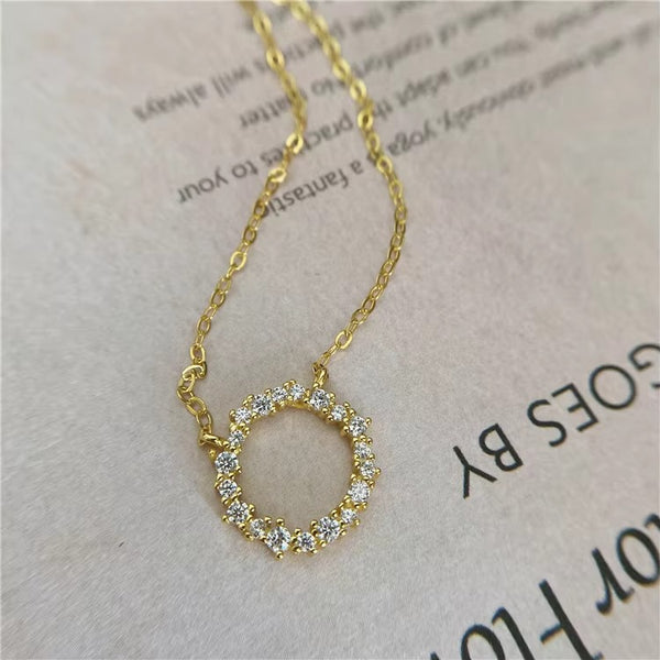 Kalama Gold Flower Circle Necklace