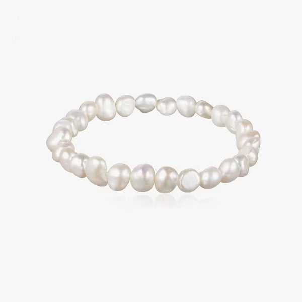 Pleasant	Natural Freshwater Baroque Pearl Stretch Bracelet