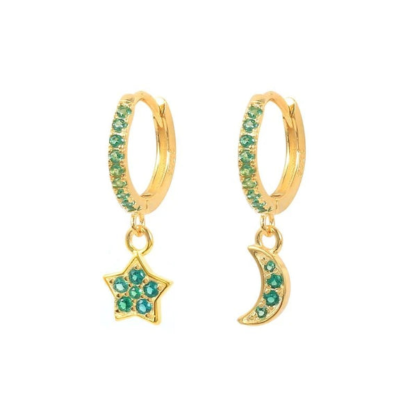 Belle Emerald Green Hoops Earrings